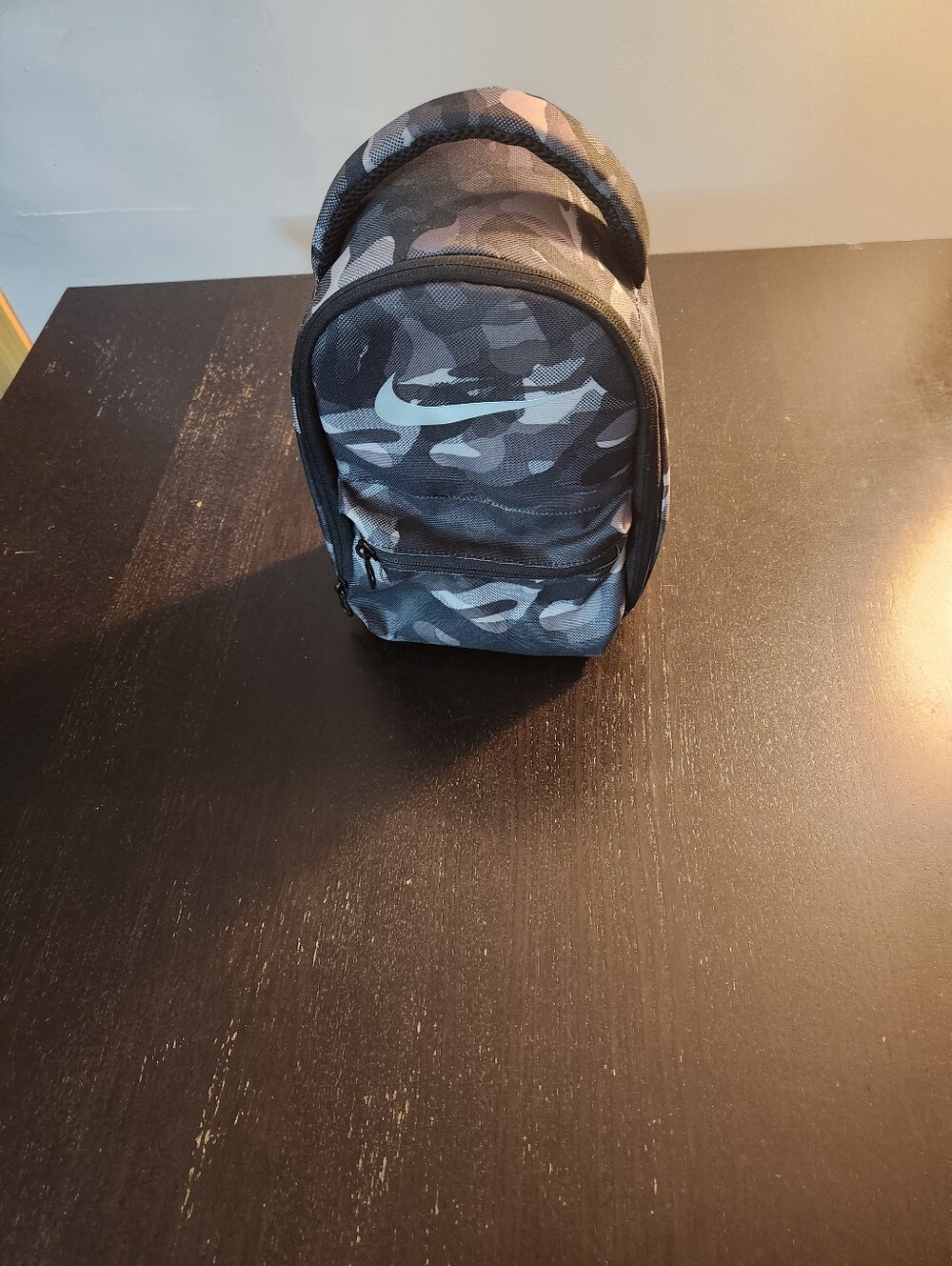 Nike Gray Camouflage Mini Backpack With A Name Tag. New Without Tags.